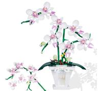 janeunique Flowers Bouquet Building Set Flower Botanical Forever Decoration Building Kits Collection - Home Office Decor Gift for Adults Birthdays(Orchid)
