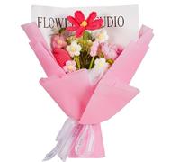 janeunique Flowers Delivery Prime Crochet Flowers Bouquet-Knitted Flower Bouquet for Home Decoration Anniversary Graduation Artificial Flower Gifts for Mom Women and Her,Pink