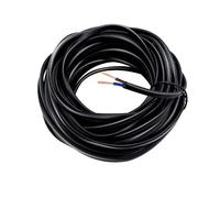 JaneYi 10 Meter Black Wire 2 Core Electrical PVC Flexible Cable 0.75mm² 5A Copper Core Flat Flex Cuttable Extension for Low-Power Household Appliances