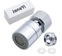 JaneYi 360° Swivel Tap Aerator Water Saving Faucet Brass Adjustable 2 Modes Kitchen Bathroom Faucet Bubbler Filter with Nozzle Adapter - for Taps with M22 External Thread or M24 Internal Thread Nozzle