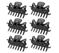 JaneYi Hair Claw Clips for Women - 6 Pack Black Plastic Durable Small Medium Hair Jaw Clips Strong Grip Non-slip Styling Clamps Clasps for Women Girls Fine Long Short Hair