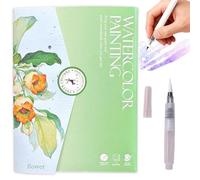 JanFebMar Coloring Book, Watercolor Work Book with 12 Colors, Reversible Water Coloring Book, Watercolor Painting Set for Beginners
