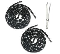 JanFebMar Pack of 2 Cord for Jogging Bottoms, 160 cm Black and White Cord with Metal Ends, Replacement Drawstring for Trousers, Sweatshirts, Jackets with Pull-Through Needle (5)