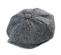 JANGOUL Boys Vintage Newsboy Cap Tweed Flat Beret Cabbie Hat for Kids Toddler Pageboy, Flecked Dark Grey, 4-5 Years