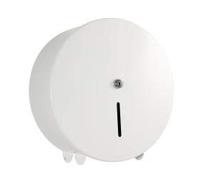 Jangro - Mini Jumbo Toilet Roll Dispenser - White Metal - 10"