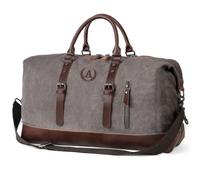 Janhavi Mens Embroidery Canvas Duffel Bag Travel, Brown A, A