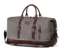 Janhavi Mens Embroidery Canvas Duffel Bag Travel, Brown K, K
