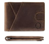 Janhavi Mens Wallet Genuine Leather with Money Clip,RFID Blocking Slim Wallet for Men,Personalized Initials Front Pocket Wallets,Minimalist Credit Card Holder,Gifts for Men Husband Father Boyfriend