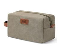 Janhavi Toiletry Bag For Men Waterproof, Groomsmen Gifts Personalized Canvas Engraved Initials & Wheat Ear, Mens Toiletry Travel Bag,Gifts For Men, Travel Tssentials (Dark Grey), Olive Green, Q