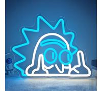 JanHune Anime Neon Sign Rick Neon Lights Signs Dimmable LED Signs for Wall Light Up Signs for Bedroom Man Cave Boys Room Bar Party Christmas Birthday Gifts