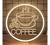 JanHune Coffee Neon Sign LED Neon Coffee Bar Signs for Wall Dimmable Light Up Signs for Coffee Bar Cafe Home Bar Restaurant Business Coffee Neon Wall Signs Decoration