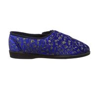 Janice Touch Fastening Floral Slippers Zedzzz Navy 3