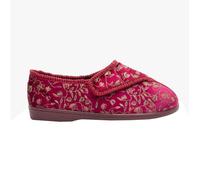 Janice Touch Fastening Floral Slippers Zedzzz Wine 4