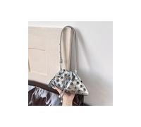 'Janieka' Drawstring Chain Shoulder Bag with Eyelet Studs XY London Silver One Size