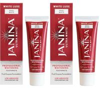 Janina Ultra White 75ml White Luxe Maxi White Toothpaste | Natural Fruit Enzyme Whitening | Low Abrasion Formula | Stain Removal & Plaque Control | Vegan & Cruelty Free (Pack of 2)