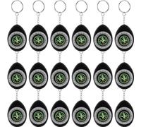 Janinka 18 Pcs Small Keychain Compass for Kids Mini Pocket Survival Compass Bulk for Outdoor Hiking Camping Hunting Climbing(Black)