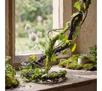 Janinka 2 Pcs 55in Large Bendable Artificial Tree Branches with 43in Moss Vine Magic Forest Decorations DIY Jungle Climber Vines Fake Moss Jungle Party Decor for Garden Landscape Reptile Habitat