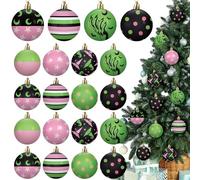 Janinka 24 Pcs Christmas Tree Ball Ornaments 2.4 Inch Witch Christmas Ball Plastic Hanging Ornaments for Xmas Tree New Year Holiday Birthday Party Supplies Home Decorations