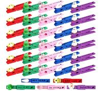 Janinka 30 Pcs Spirit Clips Cheer Pins Cheerleader Gifts Bulk Animal Clothespins for Backpacks Cheerleading Clips Competition Pins for Team Stuff Supplies Party Favors Accessories