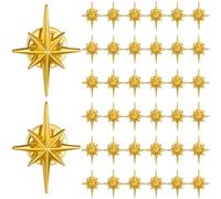 Janinka 36 Pcs Christmas Star Brooch Pins 3D Octagram Star Brooches Pins for Clothes Hat Backpack Accessories Gifts Christmas Festival Holiday Birthday Party Jewelry, 0.98 inch, Zinc, no gem