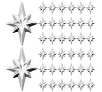 Janinka 36 Pcs Star Brooch Pins 3D Octagram Star Brooches Pins | Glittering Design, Fashion Accessories for Clothes Hat Backpack, Festival Weeding Birthday Party Decorations Gifts, Alloy