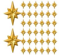Janinka 36 Pcs Star Brooch Pins 3D Octagram Star Brooches Pins | Glittering Design, Fashion Accessories for Clothes Hat Backpack, Festival Weeding Birthday Party Decorations Gifts, Alloy