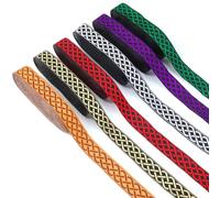 Janinka 6 Rolls 11 Yard 1 Inch Celtic Knot Jacquard Ribbon Jacquard Trim Woven Ribbon Sewing Trims Clothing Accessories Woven Border Costume for DIY Craft Supplies Home Decor (Single Pattern)