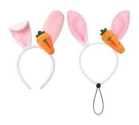 Janinka Easter Bunny Ears Headband Set for Owner and Dog-Matching Plush Bunny Ears with Carrot for Humans & Pets, Easter Party Headwear for Easters Photos, Costume Fun, Pet Cosplay Fun