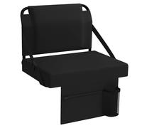 janiry Stadium Seat for Bleachers with Back Support,Portable Bleacher Chairs with Back and Cushion，Black