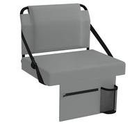 janiry Stadium Seat for Bleachers with Back Support,Portable Bleacher Chairs with Back and Cushion，Grey