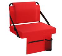 janiry Stadium Seat for Bleachers with Back Support,Portable Bleacher Chairs with Back and Cushion，Red