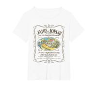 Janis Joplin Houston Handbill T-Shirt, Women's Plus, White, 2X