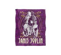 Janis Joplin Janis Gold Framed Silky Touch Super Soft Throw Blanket 152 X 127 cm in White Janis Joplin White 152 X 127 cm