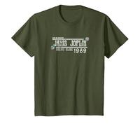 Janis Joplin Kozmic Blues T-Shirt, Youth, Olive Green, Large