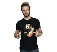 Absolute Cult Janis Joplin Men's Floral Pattern T-Shirt Large Black
