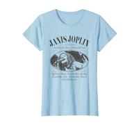 Janis Joplin Pearl Bottle Label T-Shirt, Women, Baby Blue, Large