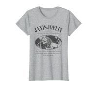 Janis Joplin Pearl Bottle Label T-Shirt, Women, Heather Grey, X-Small