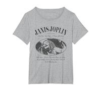 Janis Joplin Pearl Bottle Label T-Shirt, Women's Plus, Heather Grey, 1X