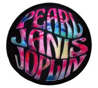 Janis Joplin Pearl Circle Woven Patch in Black Janis Joplin Black