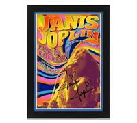 Janis Joplin Signed Poster Print | Limited Edition Psychedelic Rock Memorabilia | Queen of Rock Autograph Collectible Wall Art Fan Gift (A4 Framed Without Mount)