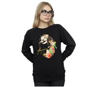 Janis Joplin Women's Floral Pattern Sweatshirt in Black | Size: Large Janis Joplin Black L