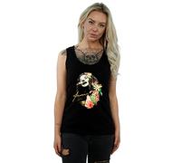 Janis Joplin Women's Floral Pattern Vest Large Black
