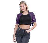 janisramone® Bolero Shrug for Women - Elegant Short Cap Sleeve Knitted Shrug, Open Crochet Cardigans for Women Perfect for Layering Over Tops & Dresses Purple