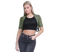 janisramone® Bolero Shrug for Women - Elegant Short Cap Sleeve Knitted Shrug, Open Crochet Cardigans for Women Perfect for Layering Over Tops & Dresses Khaki