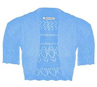 janisramone® Bolero Shrug for Women - Elegant Short Cap Sleeve Knitted Shrug, Open Crochet Cardigans for Women Perfect for Layering Over Tops & Dresses Aqua