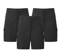 janisramone® Boys Cargo Shorts, Pack of 3 Half Elasticated Waist Boys School Shorts with Zip and Clip Fastening, Elegant & Practical Summer School Uniform, Ages 3-13 Years in Black & Grey