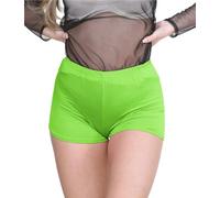 janisramone® Chic Mini Shorts for Women UK, Stretchable Hot Pants for Club, Dance, Gym & Cycling Running Shorts Womens Perfect for Summer Fashion Fitted Athletic Style Neon Green