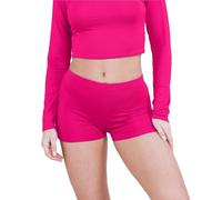 janisramone® Chic Mini Shorts for Women UK, Stretchable Hot Pants for Club, Dance, Gym & Cycling Running Shorts Womens Perfect for Summer Fashion Fitted Athletic Style Cerise