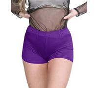 janisramone® Chic Mini Shorts for Women UK, Stretchable Hot Pants for Club, Dance, Gym & Cycling Running Shorts Womens Perfect for Summer Fashion Fitted Athletic Style Purple