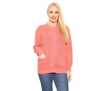 Janisramone® Chunky Cable Knit Cardigan Women, Crew Neck Long Sleeves Womens Cardigans, Button Down Womens Sweater for Autumn and Winters, Womens Cardigan With Pockets, Knitted Tops for Women UK
